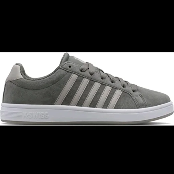 K-Swiss Men's Low-top Sneakers COURT TIEBREAK SDE Casual Gray Shoe 07012-339-M - Picture 4 of 7